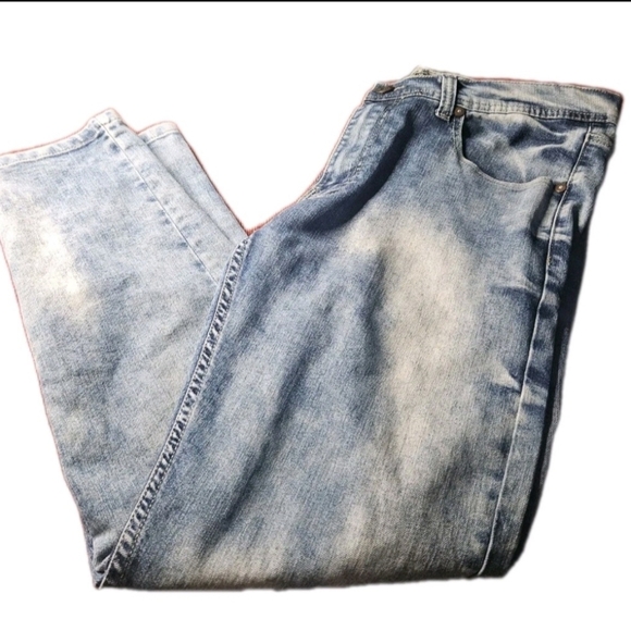 Bleecker & Mercer Men's 36/30 Stone Wash Denim Tapered Fit Jeans - Picture 2 of 5